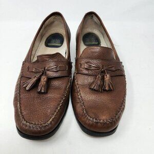Nunn Bush Brown Leather Loafer Slip On Tassle Dress Shoes Mens 10.5M Comfort Gel
